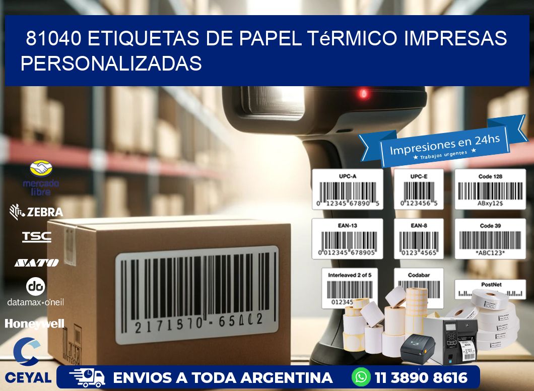 81040 Etiquetas de papel térmico impresas personalizadas