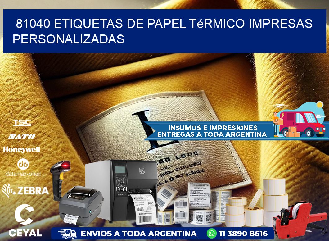81040 Etiquetas de papel térmico impresas personalizadas