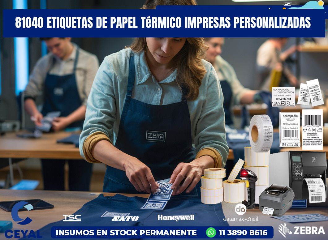 81040 Etiquetas de papel térmico impresas personalizadas