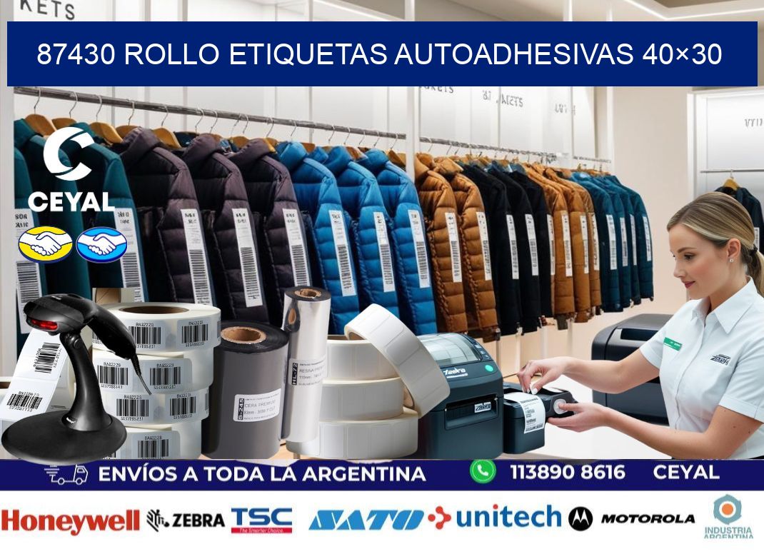 87430 Rollo Etiquetas autoadhesivas 40×30