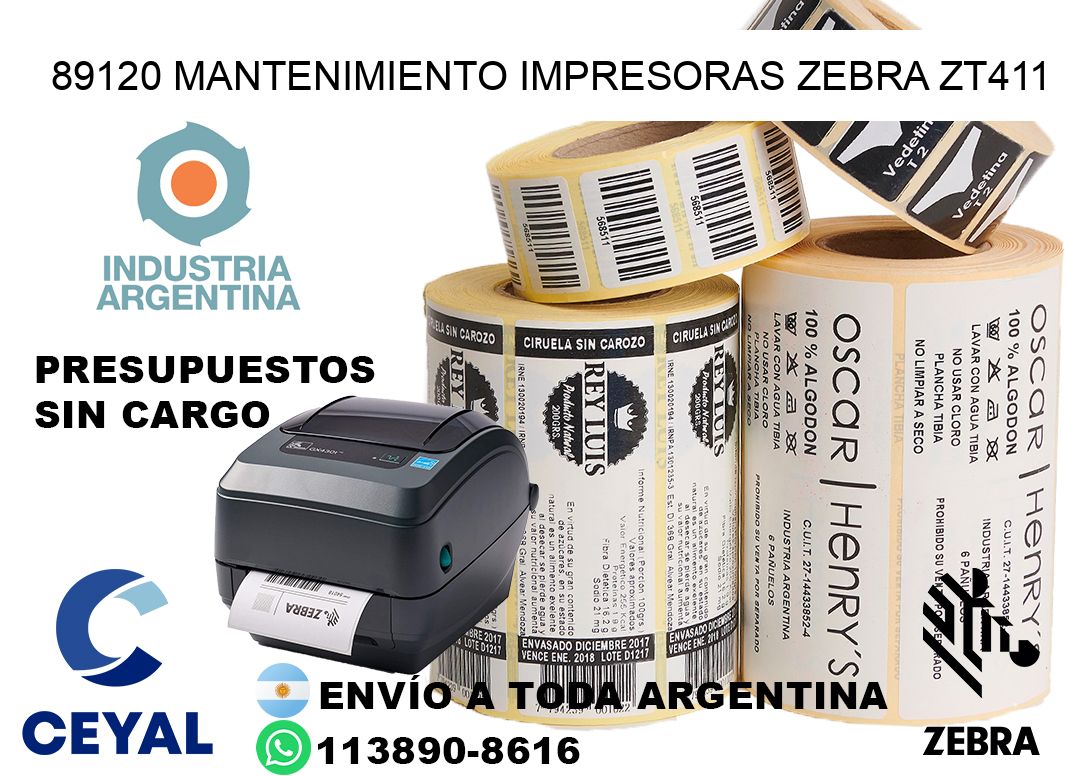 89120 mantenimiento impresoras zebra zt411