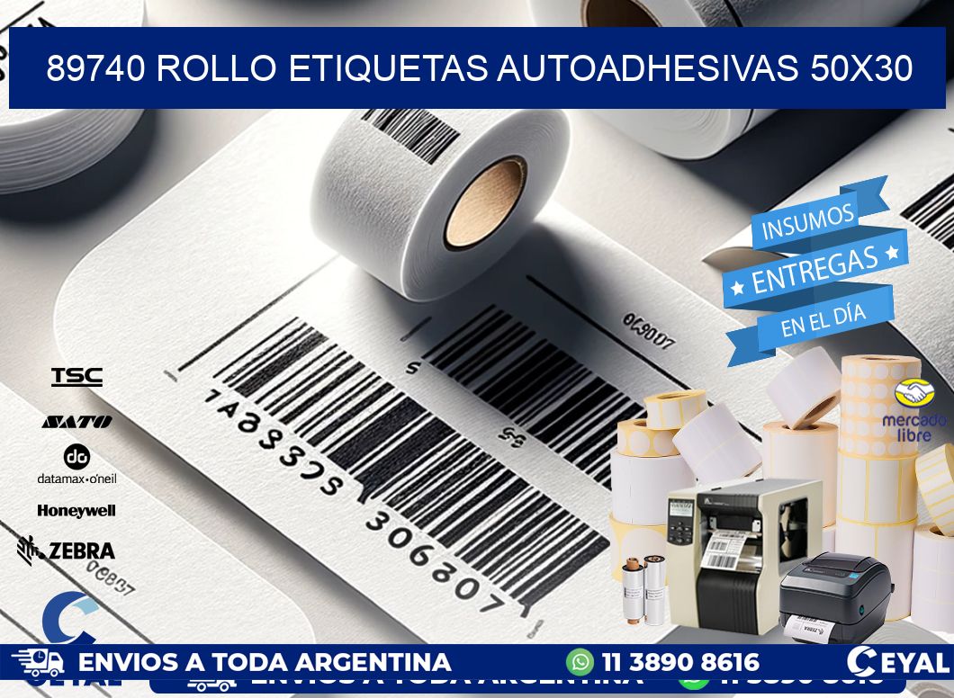 89740 Rollo Etiquetas autoadhesivas 50x30