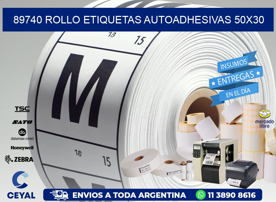 89740 Rollo Etiquetas autoadhesivas 50x30