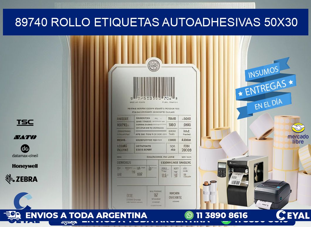 89740 Rollo Etiquetas autoadhesivas 50x30