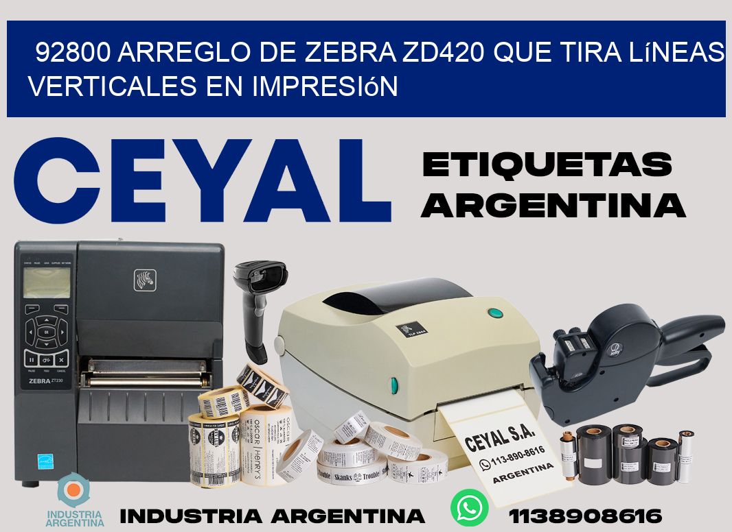 92800 arreglo de zebra zd420 que tira líneas verticales en impresión
