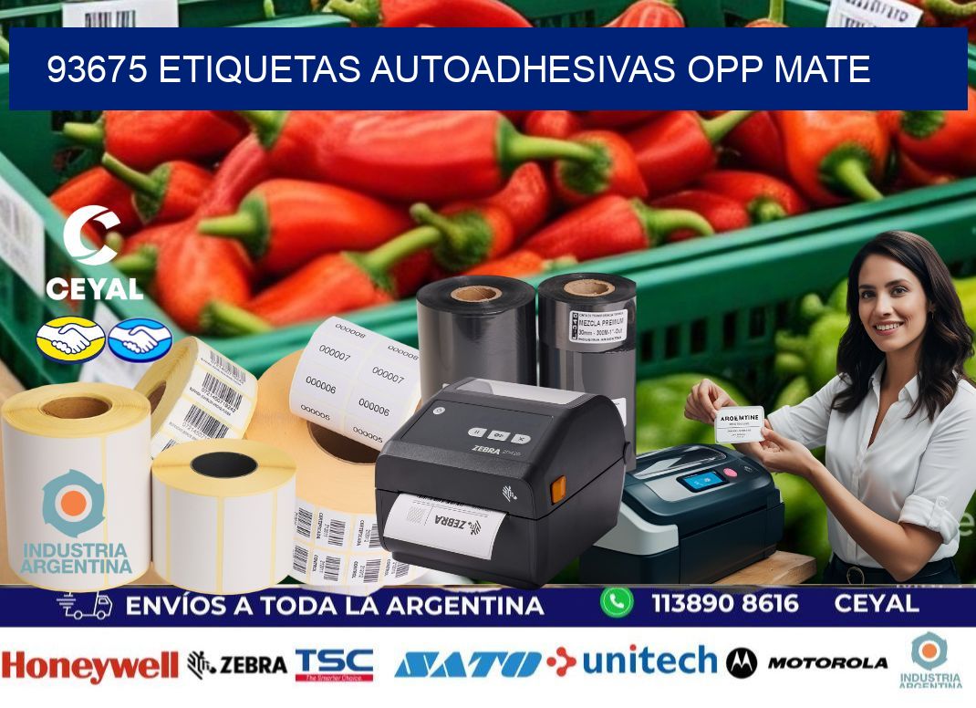 93675 etiquetas autoadhesivas Opp Mate