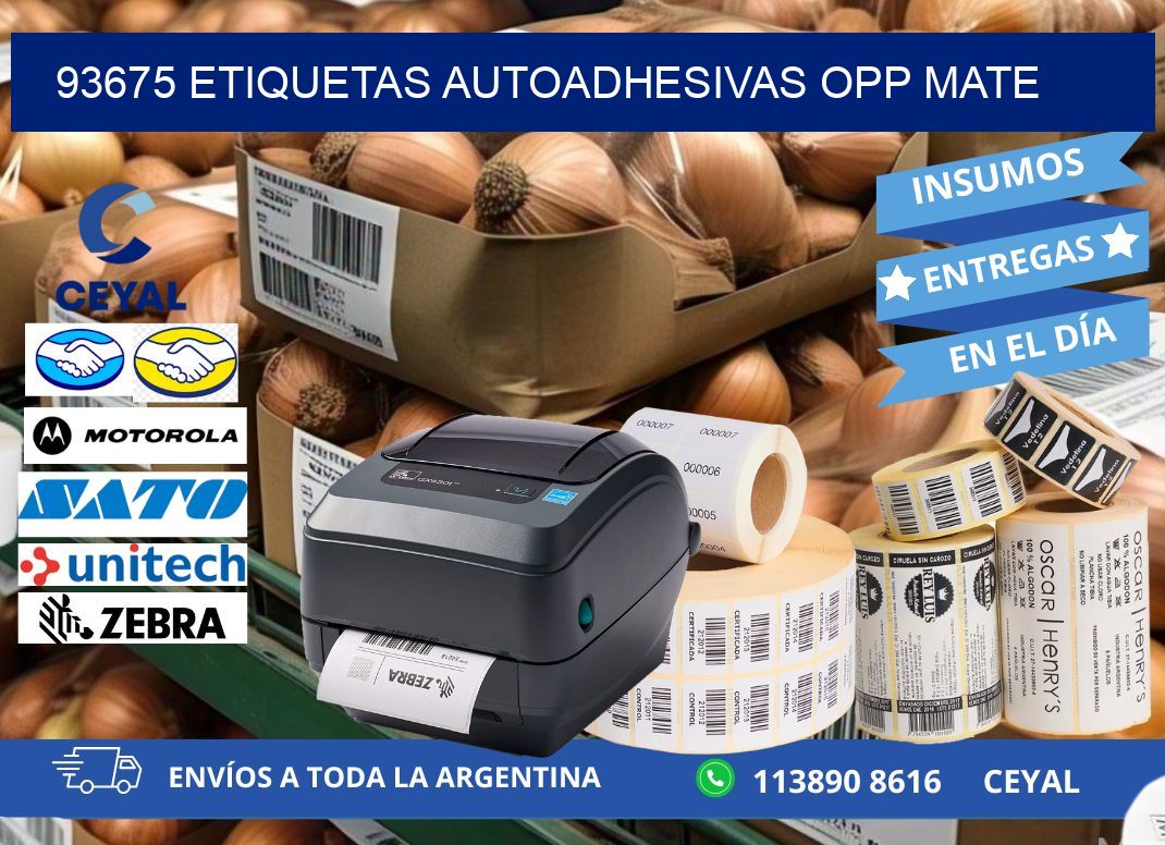 93675 etiquetas autoadhesivas Opp Mate