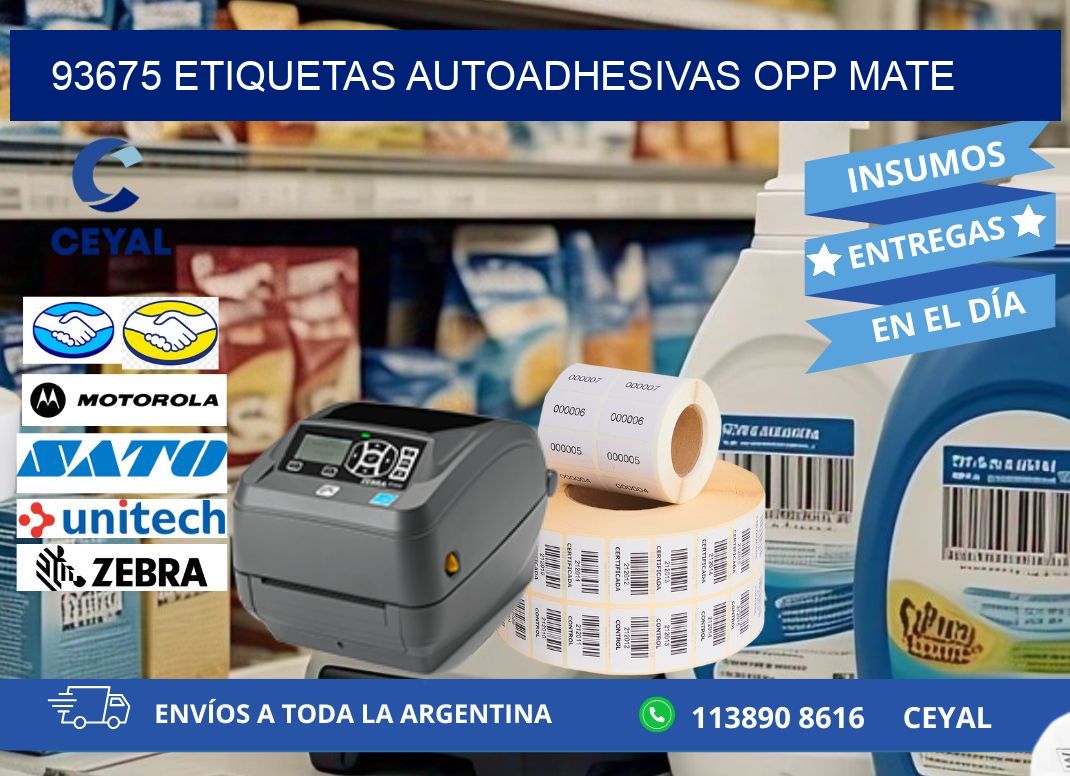 93675 etiquetas autoadhesivas Opp Mate