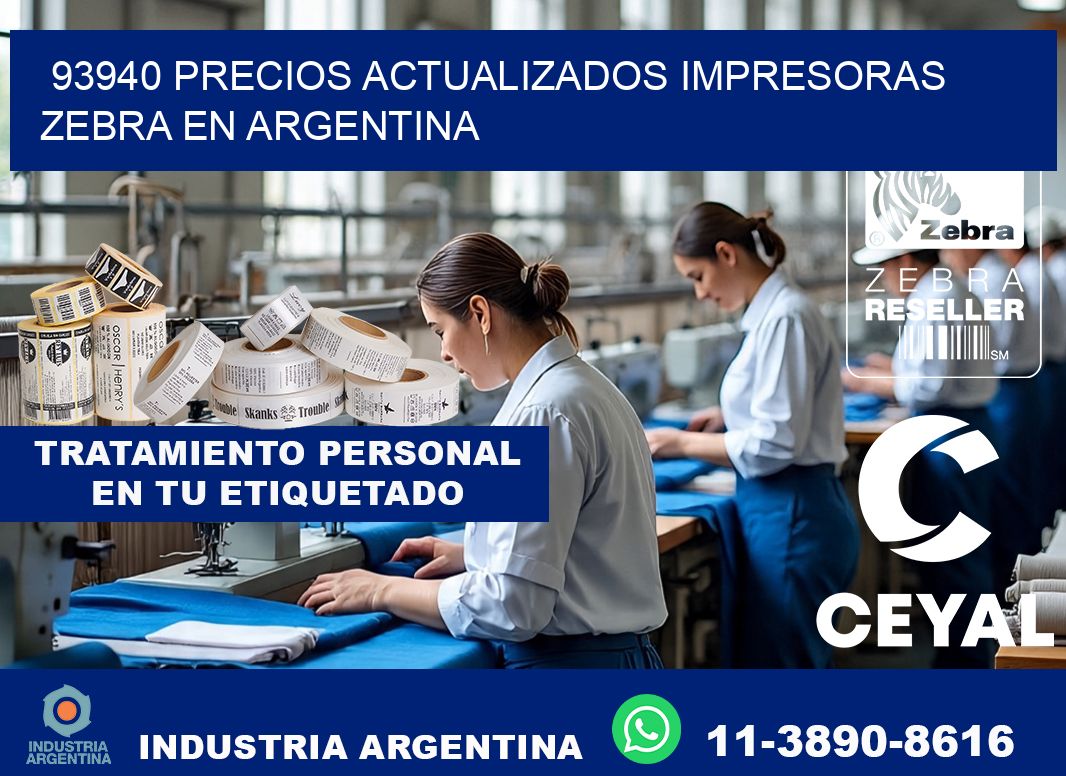 93940 precios actualizados impresoras zebra en argentina