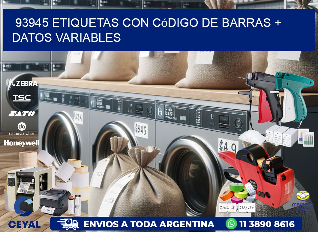 93945 etiquetas con código de barras + datos variables
