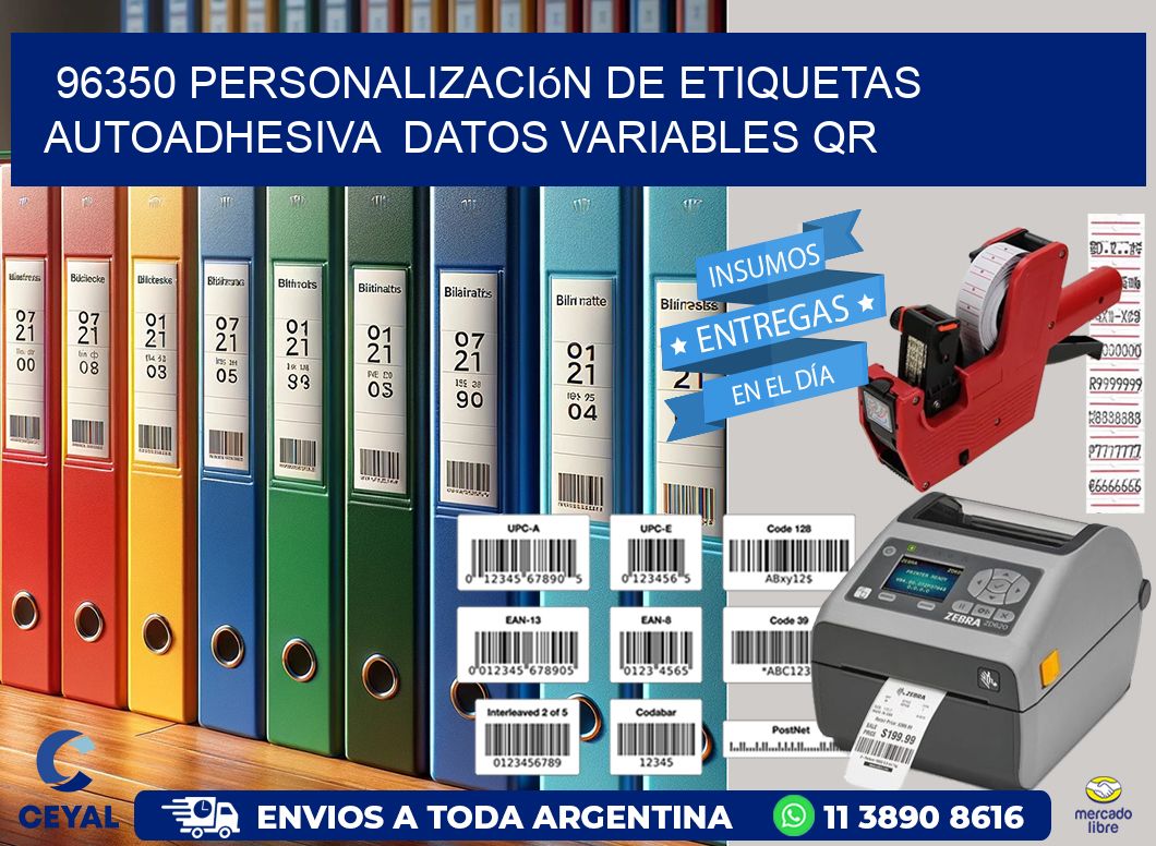 96350 Personalización de etiquetas autoadhesiva  datos variables QR