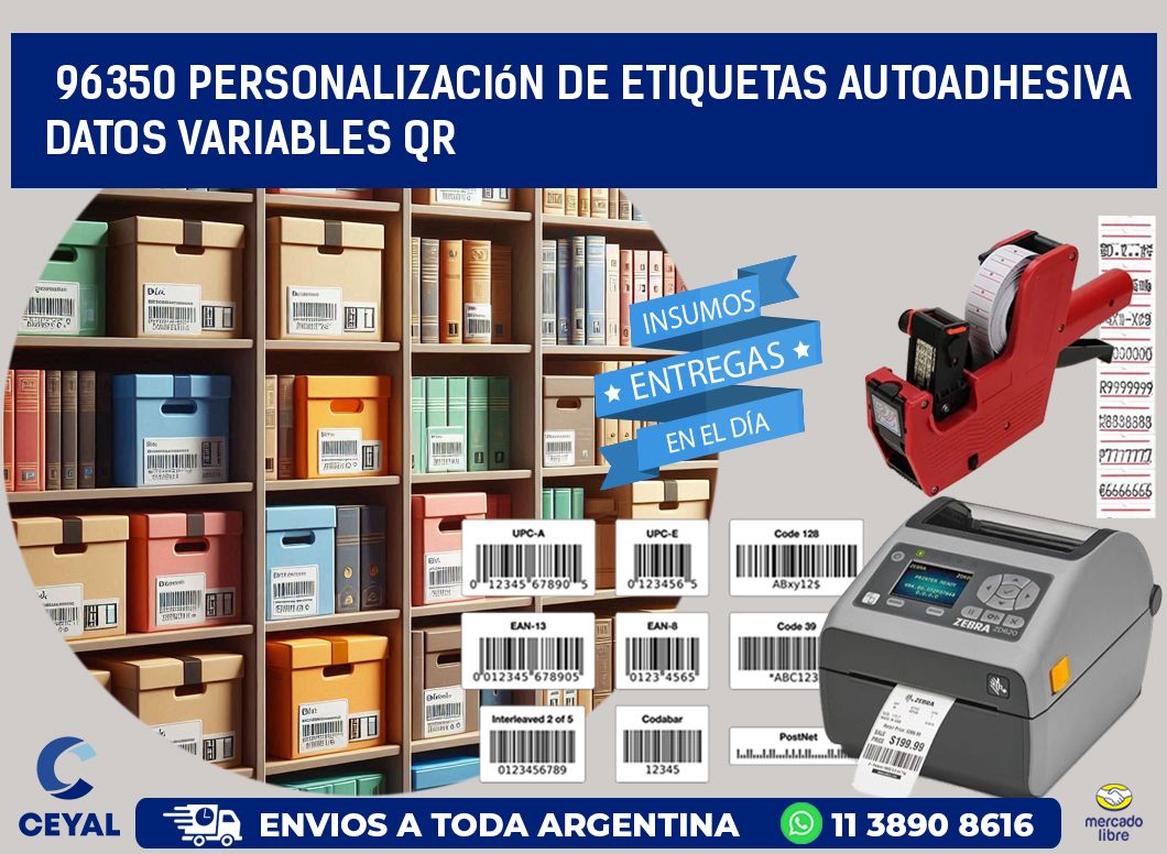 96350 Personalización de etiquetas autoadhesiva  datos variables QR