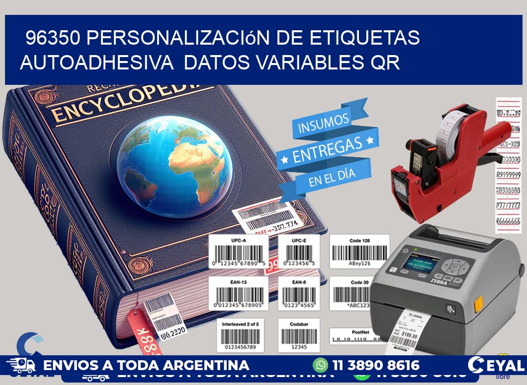 96350 Personalización de etiquetas autoadhesiva  datos variables QR