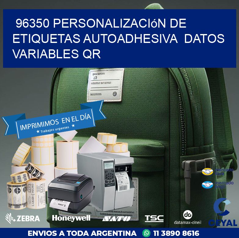 96350 Personalización de etiquetas autoadhesiva  datos variables QR