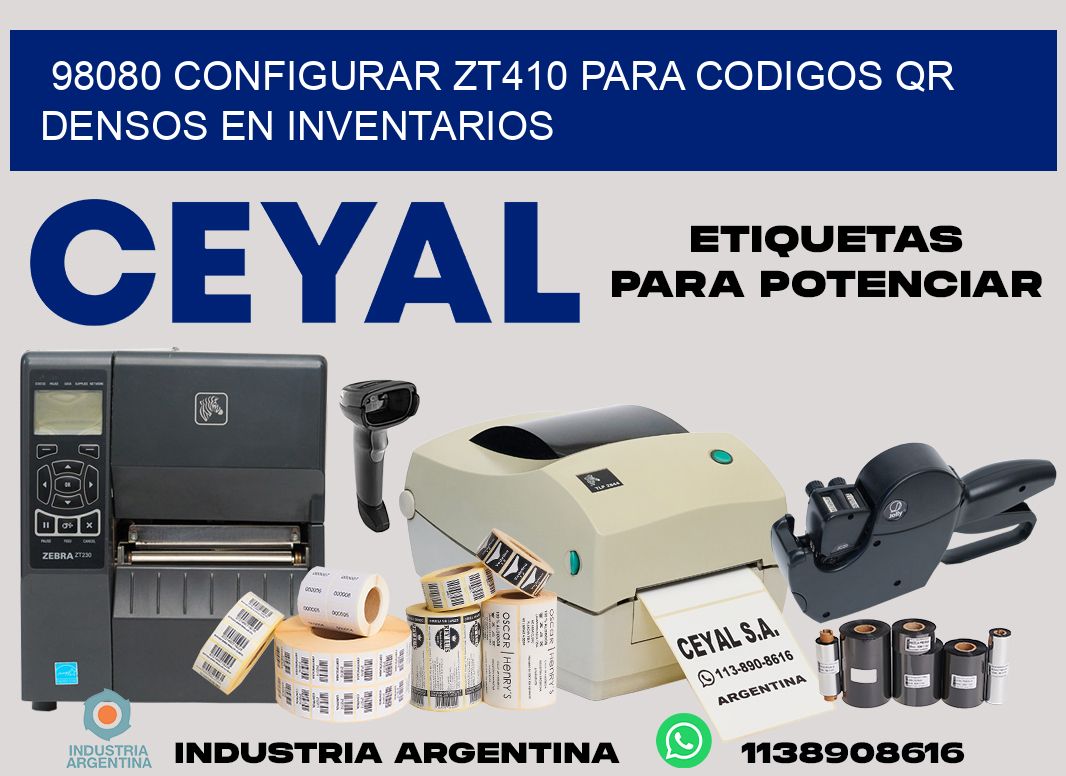 98080 configurar zt410 para codigos qr densos en inventarios