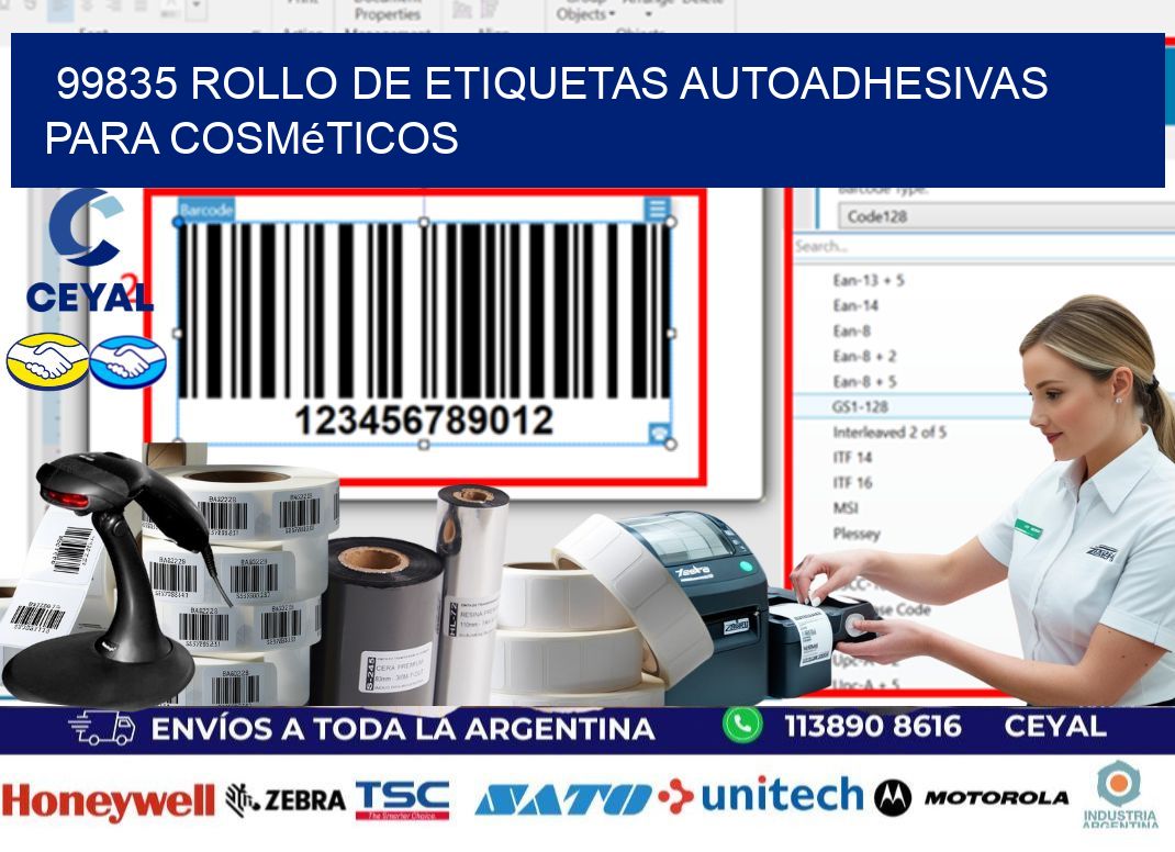 99835 rollo de etiquetas autoadhesivas para cosméticos