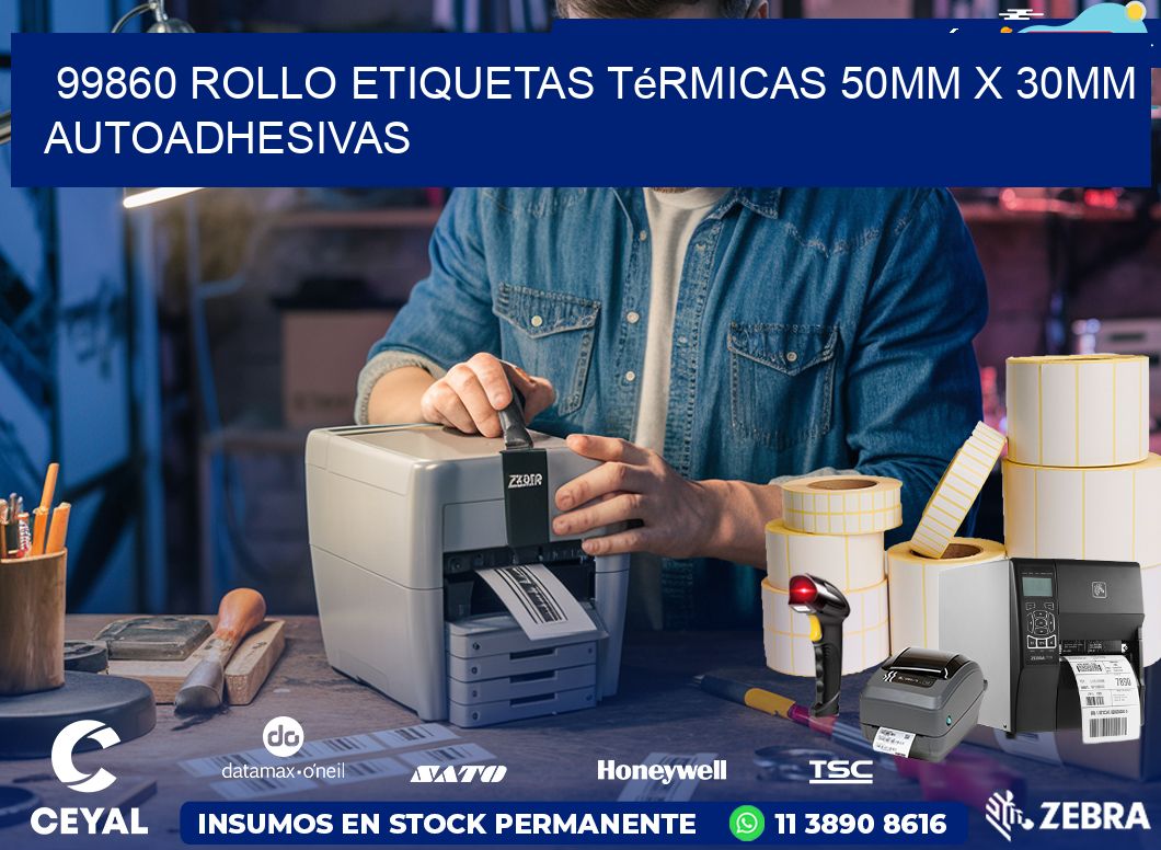 99860 Rollo Etiquetas Térmicas 50mm X 30mm Autoadhesivas