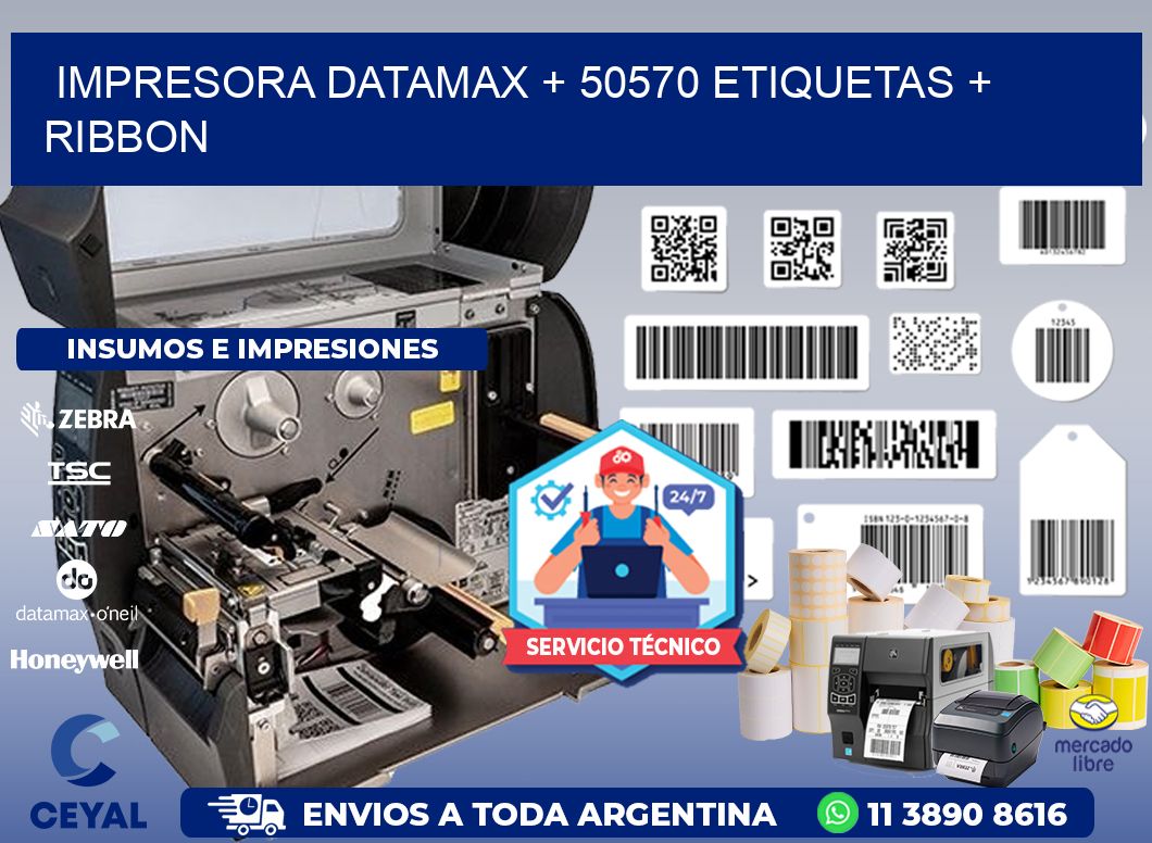 impresora DATAMAX + 50570 etiquetas + ribbon