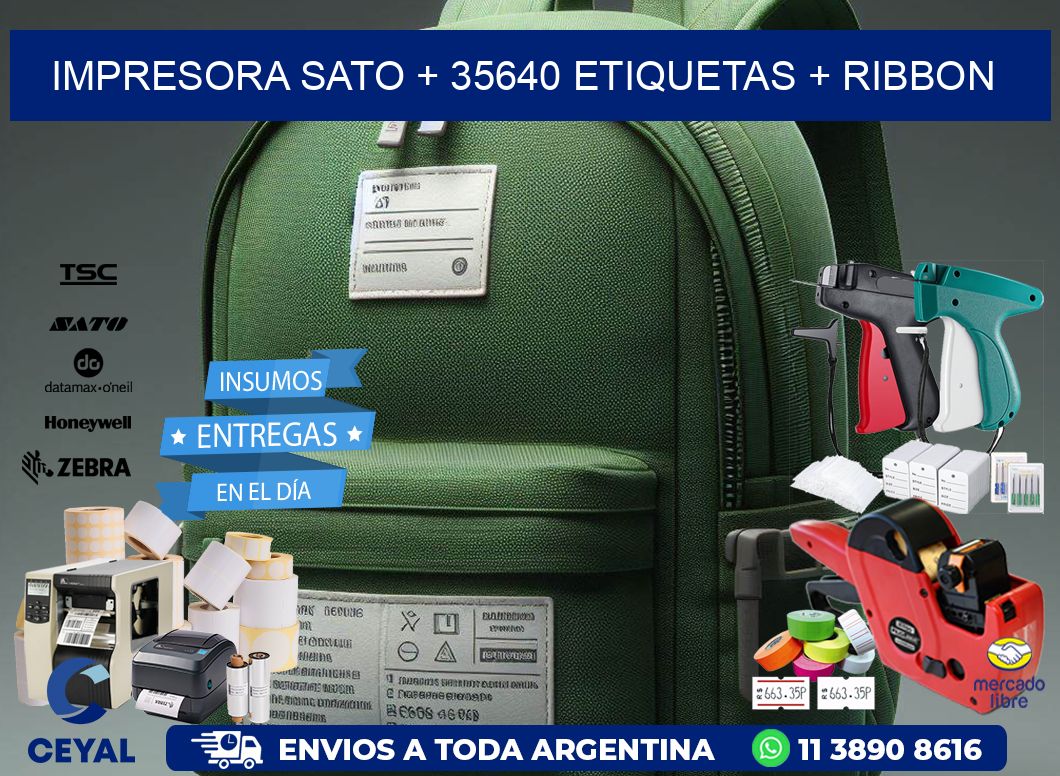 impresora SATO + 35640 etiquetas + ribbon
