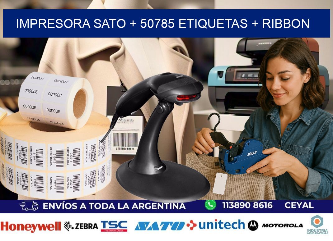 impresora SATO + 50785 etiquetas + ribbon