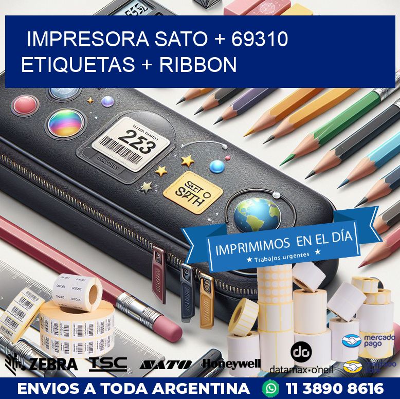 impresora SATO + 69310 etiquetas + ribbon