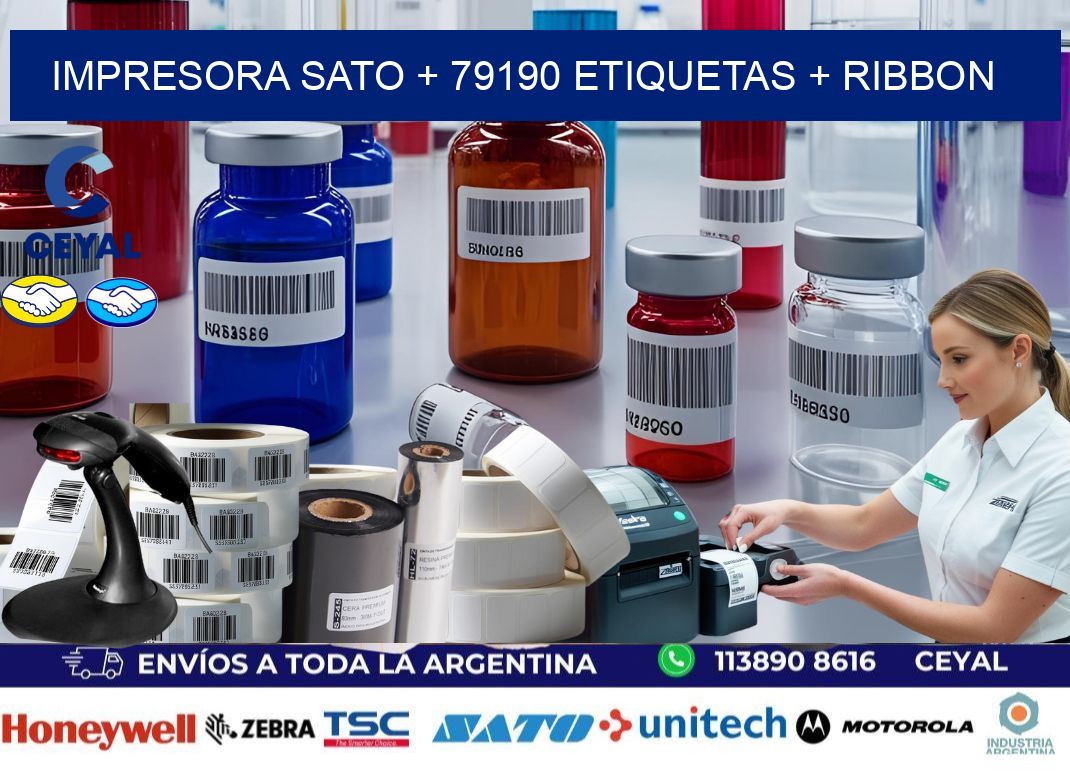 impresora SATO + 79190 etiquetas + ribbon