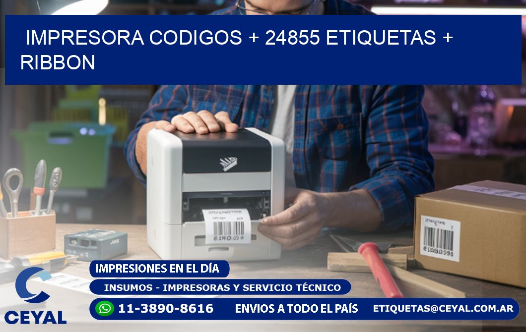 impresora codigos + 24855 etiquetas + ribbon