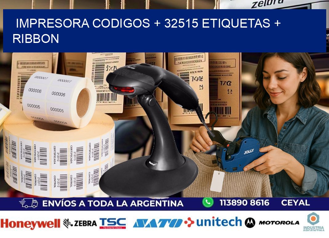 impresora codigos + 32515 etiquetas + ribbon