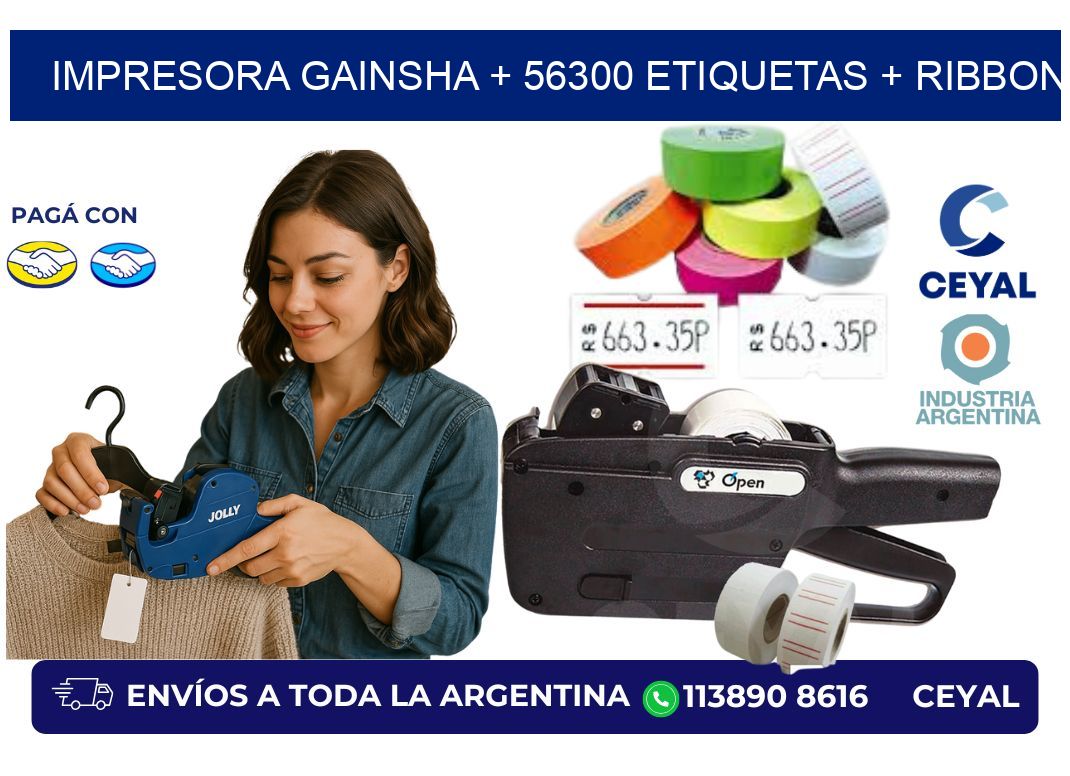 impresora gainsha + 56300 etiquetas + ribbon