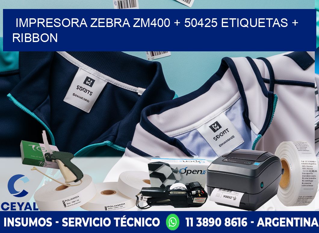 impresora zebra zm400 + 50425 etiquetas + ribbon