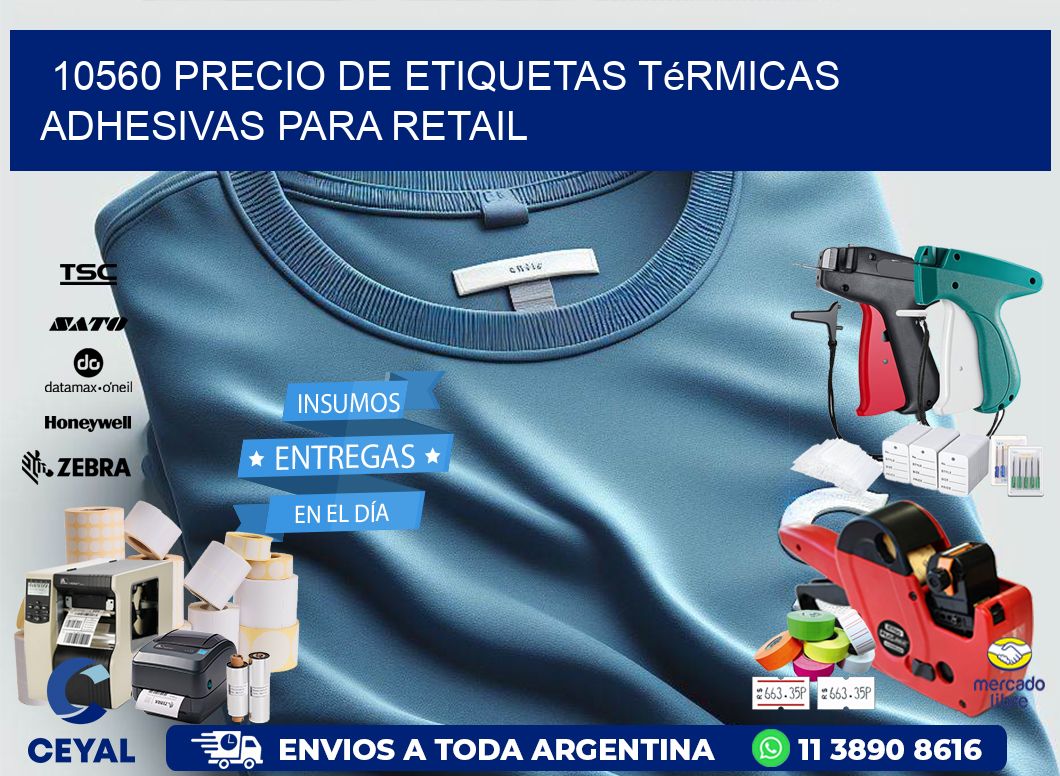 10560 precio de etiquetas térmicas adhesivas para retail