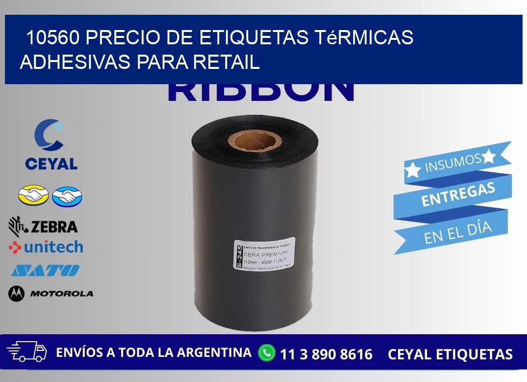 10560 precio de etiquetas térmicas adhesivas para retail