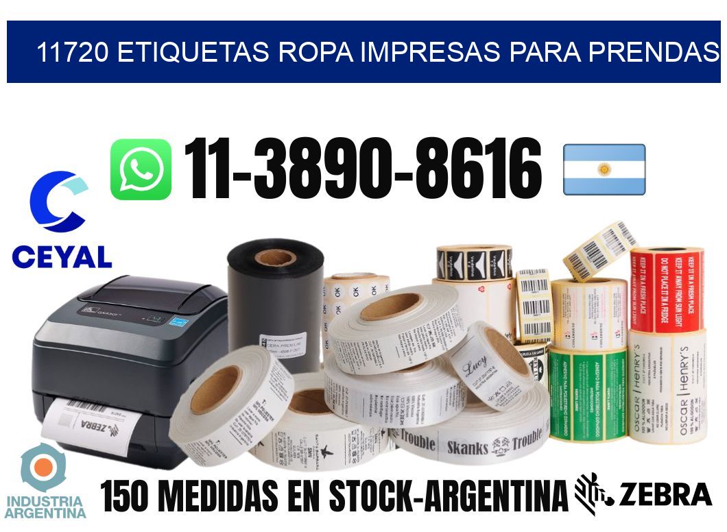 11720 Etiquetas ropa impresas para prendas