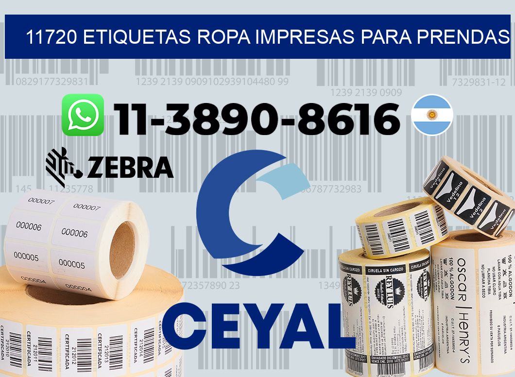 11720 Etiquetas ropa impresas para prendas