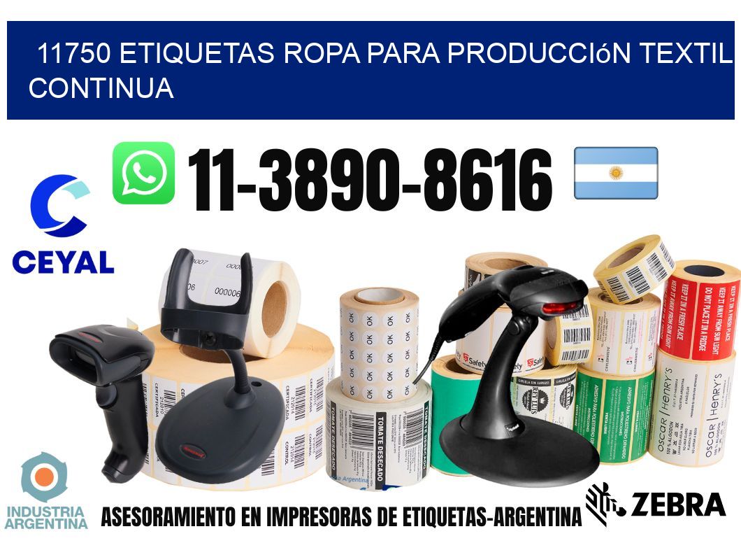 11750 Etiquetas ropa para producción textil continua