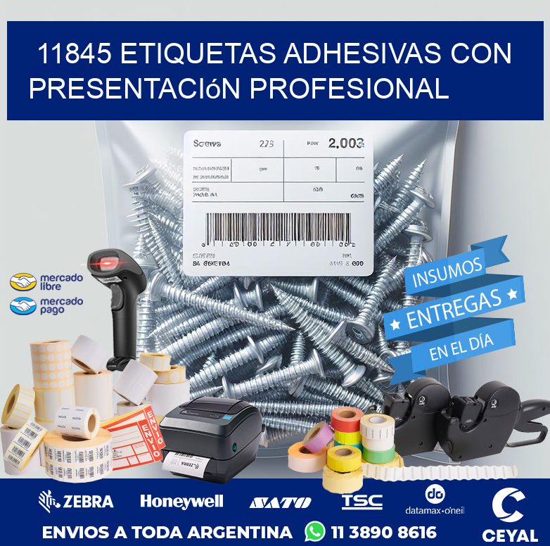 11845 Etiquetas adhesivas con presentación profesional