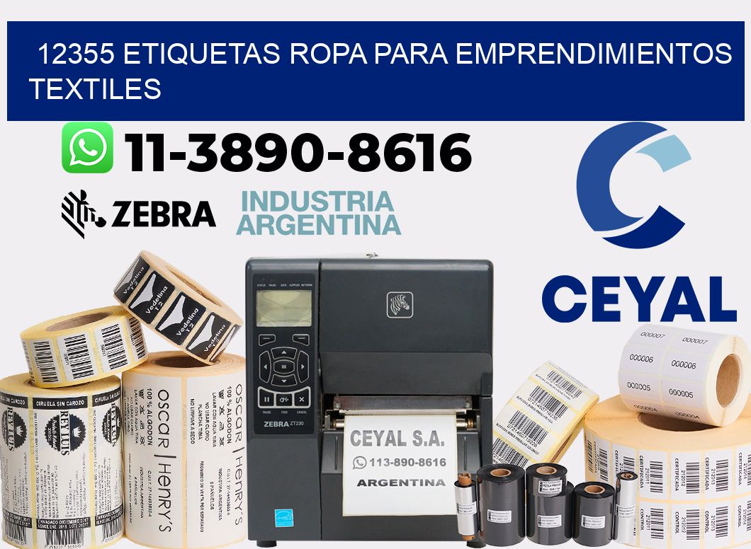 12355 Etiquetas ropa para emprendimientos textiles