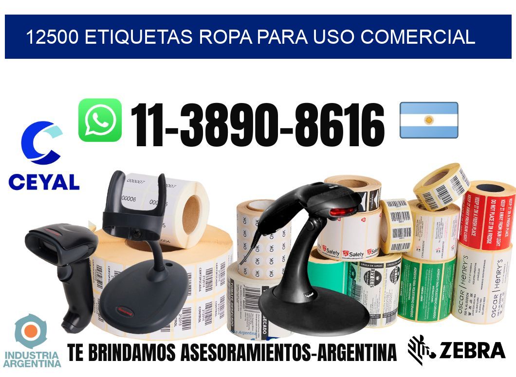 12500 Etiquetas ropa para uso comercial