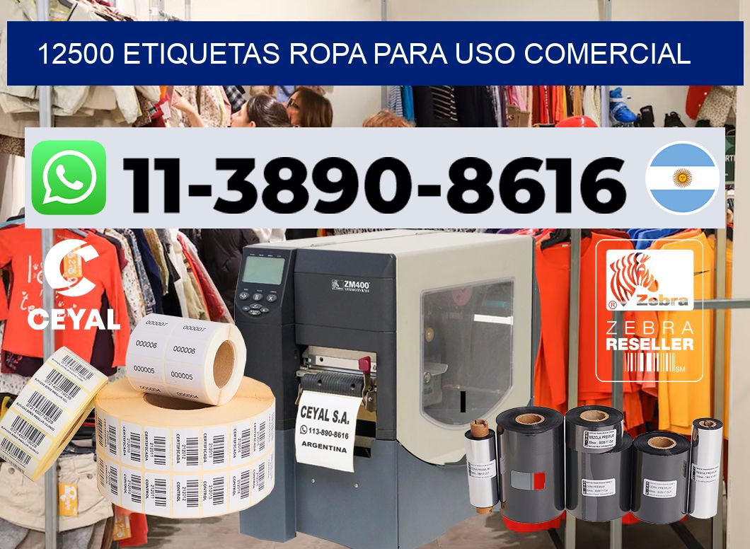 12500 Etiquetas ropa para uso comercial