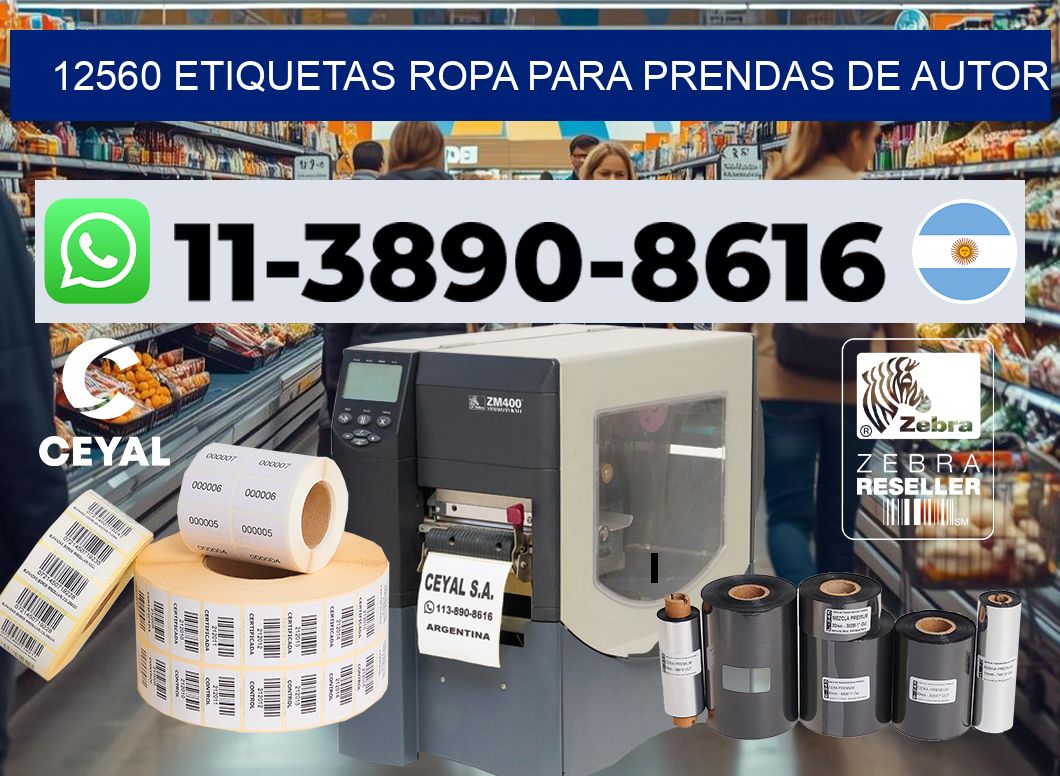 12560 Etiquetas ropa para prendas de autor