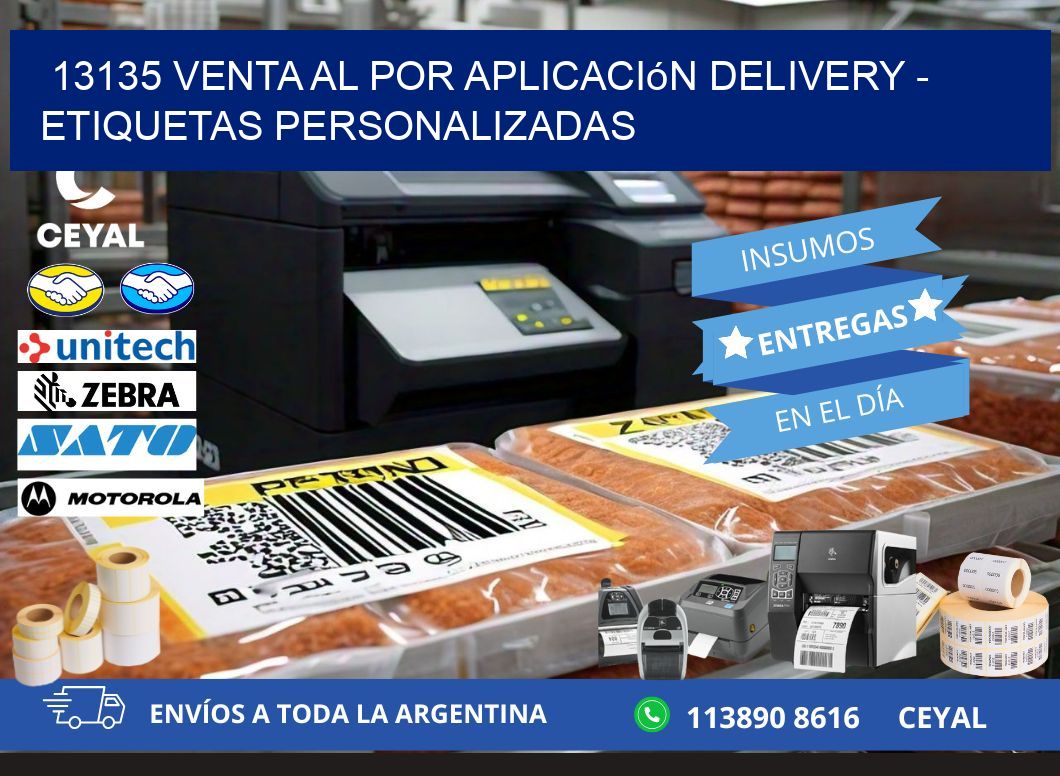 13135 Venta al Por Aplicación delivery - Etiquetas Personalizadas