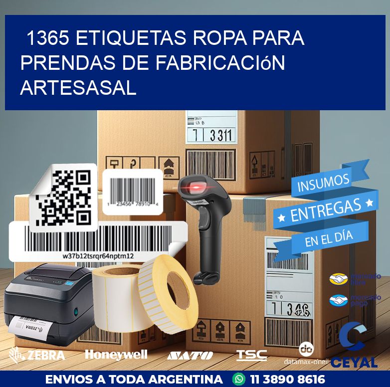 1365 Etiquetas ropa para prendas de fabricación artesasal