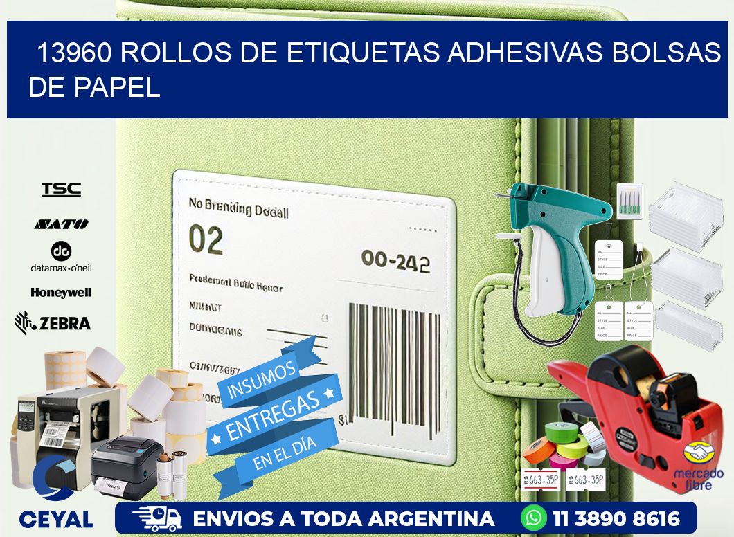 13960 rollos de etiquetas adhesivas bolsas de papel