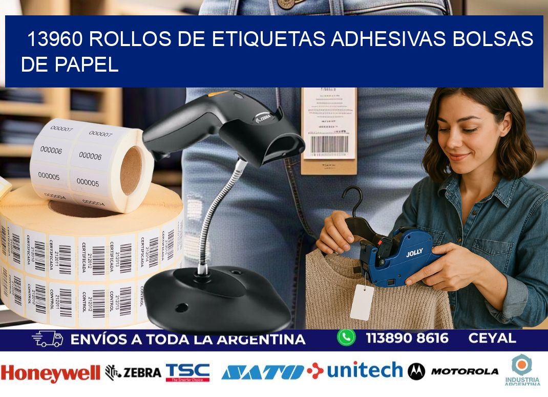 13960 rollos de etiquetas adhesivas bolsas de papel