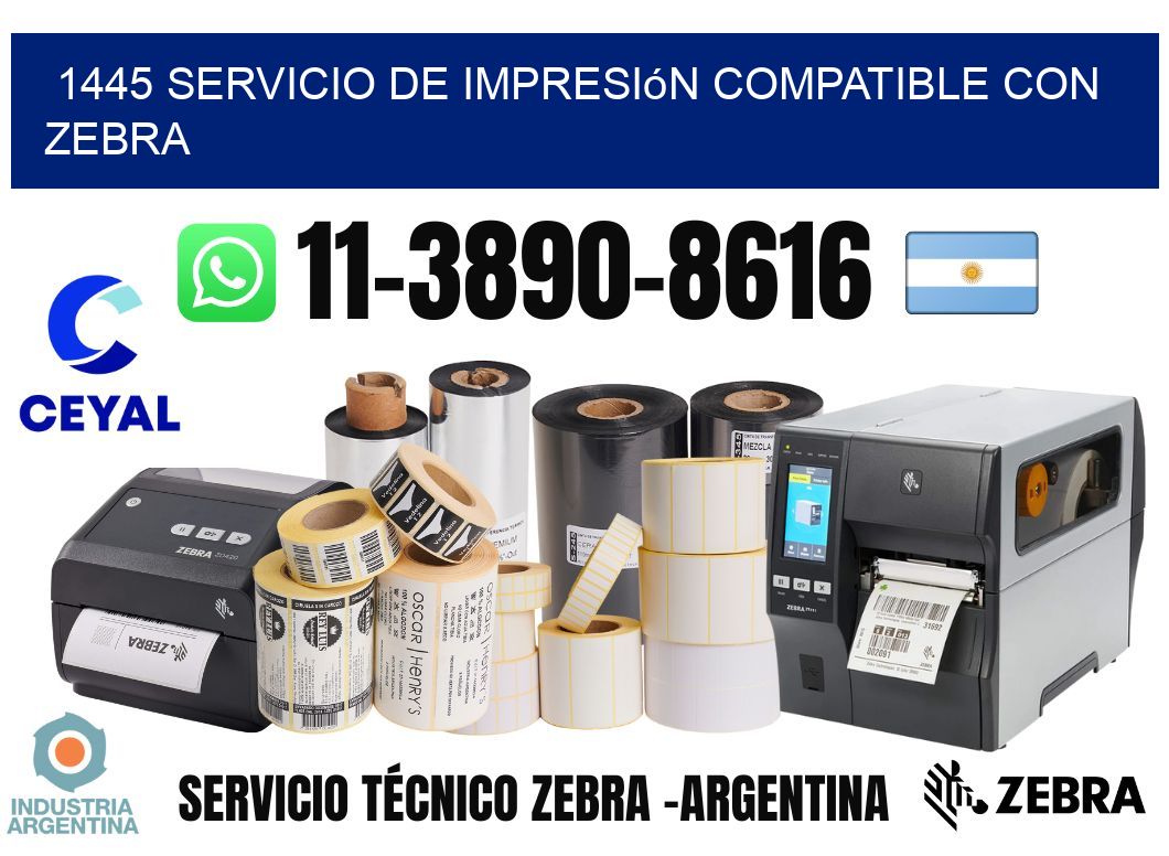 1445 Servicio de impresión compatible con Zebra
