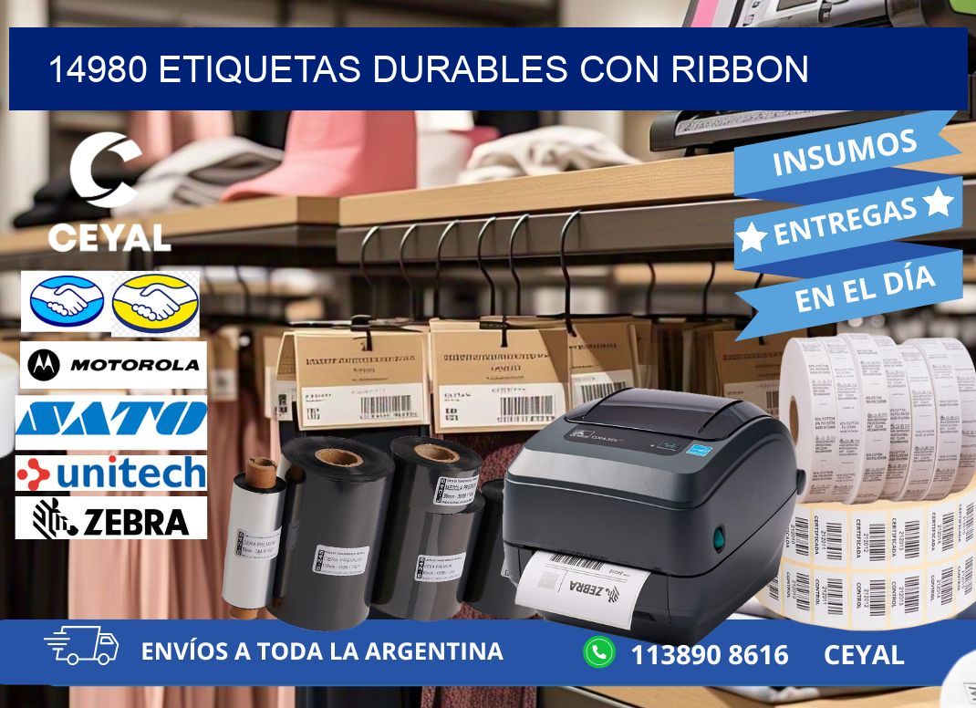 14980 etiquetas durables con ribbon