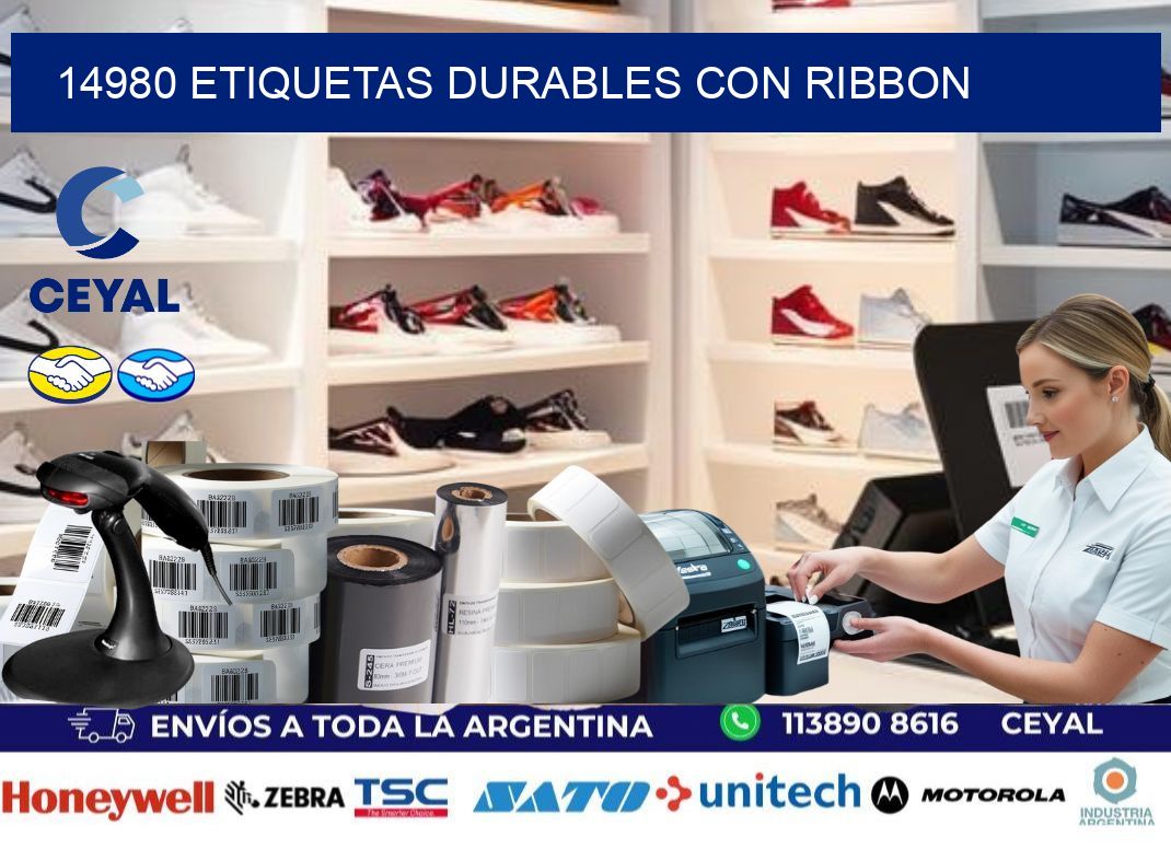 14980 etiquetas durables con ribbon