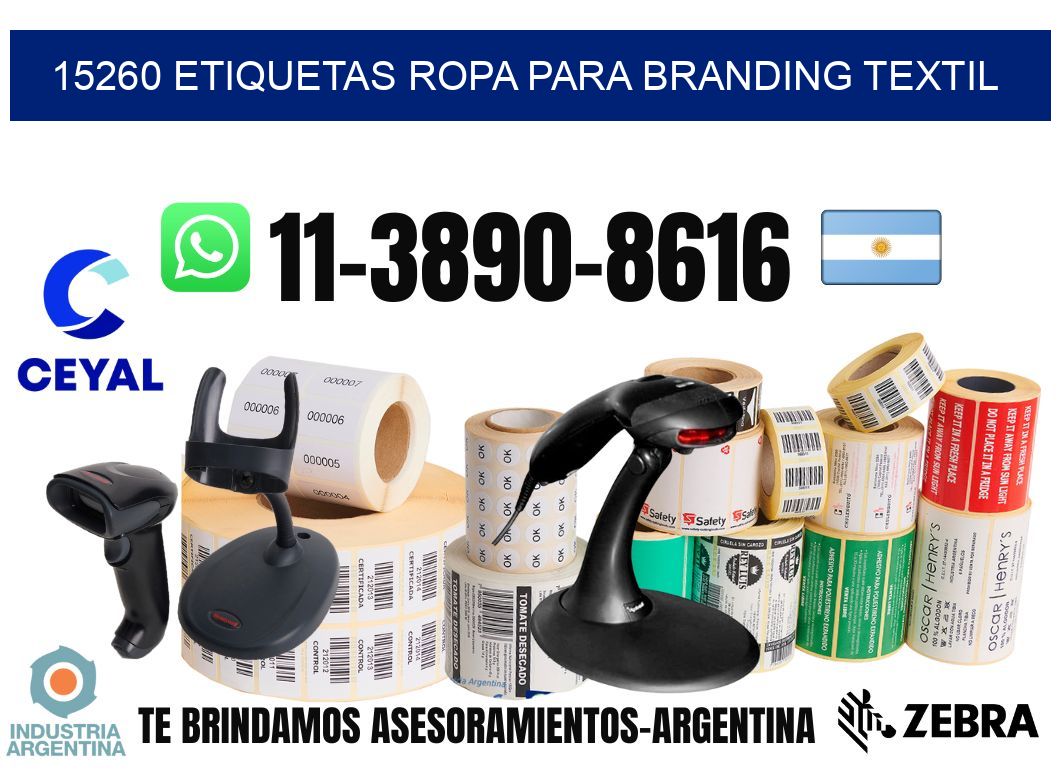 15260 Etiquetas ropa para branding textil