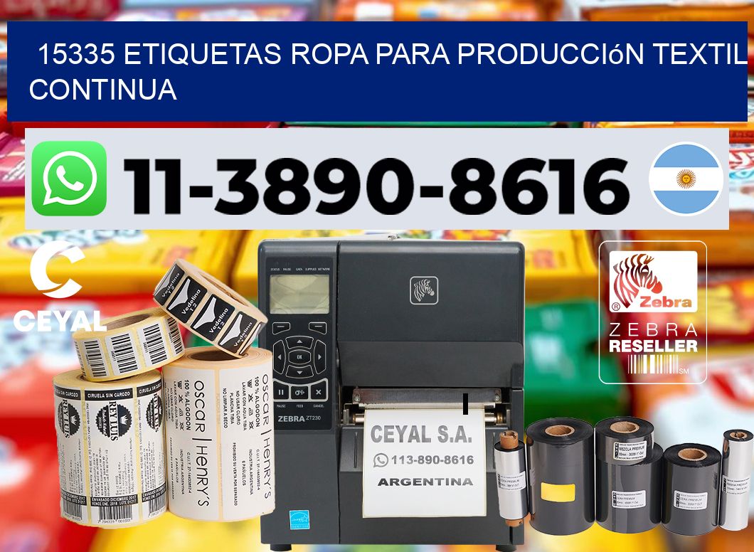 15335 Etiquetas ropa para producción textil continua