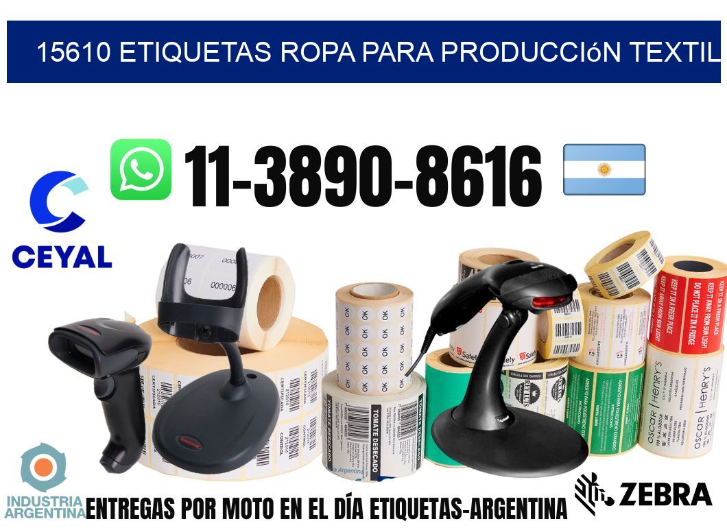 15610 Etiquetas ropa para producción textil